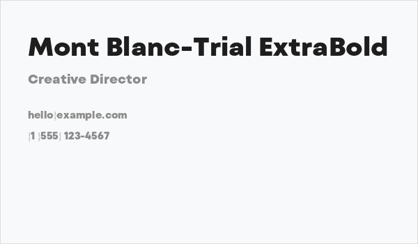 Mont Blanc-Trial ExtraBold Business Card