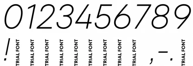 Mont Blanc-Trial ExtraLight Italic Font OTHER CHARS