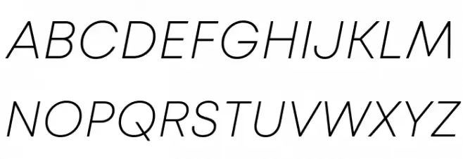 Mont Blanc-Trial ExtraLight Italic Polices MAJUSCULES
