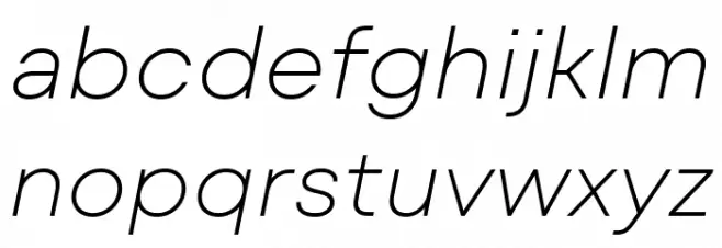 Mont Blanc-Trial ExtraLight Italic Fonte MINÚSCULAS