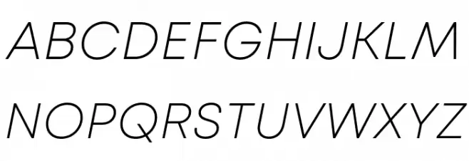 Mont Blanc-Trial ExtraLight Italic Polices MAJUSCULES