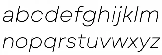 Mont Blanc-Trial ExtraLight Italic फ़ॉन्ट लोअरकेस