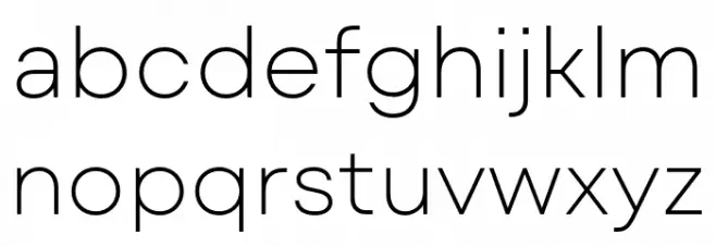 Mont Blanc-Trial ExtraLight Schriftart Kleinbuchstaben