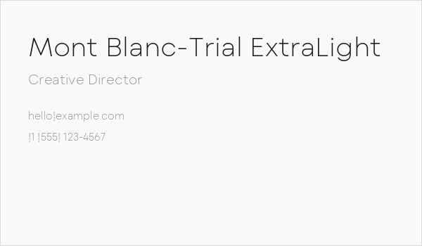 Mont Blanc-Trial ExtraLight Business Card