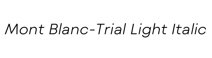 Mont Blanc-Trial Light Italic  لخطوط تنزيل