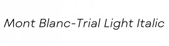Mont Blanc-Trial Light Italic  les polices de caractères gratuit tlcharger