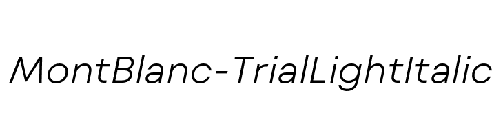 Mont Blanc-Trial Light Italic  font caratteri gratis