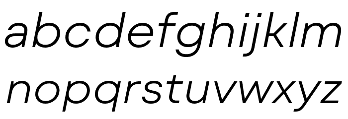 Mont Blanc-Trial Light Italic Font LOWERCASE