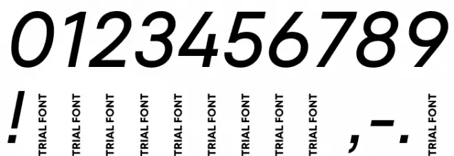 Mont Blanc-Trial Regular Italic Font OTHER CHARS