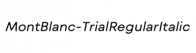 Mont Blanc-Trial Regular Italic  les polices de caractères gratuit tlcharger