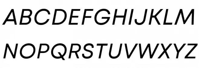 Mont Blanc-Trial Regular Italic फ़ॉन्ट अपरकेस