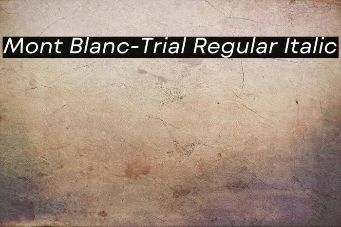 Mont Blanc-Trial Regular Italic Example 1