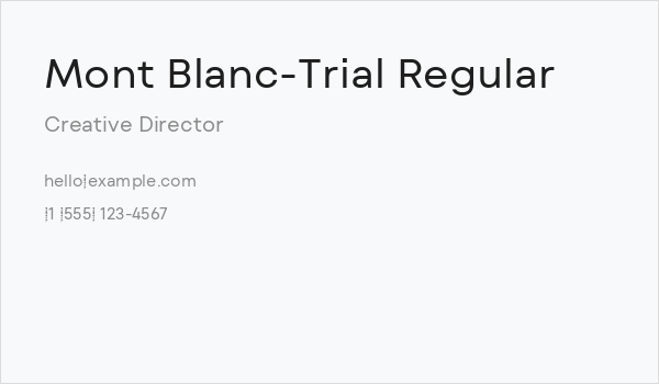 Mont Blanc-Trial Regular Business Card