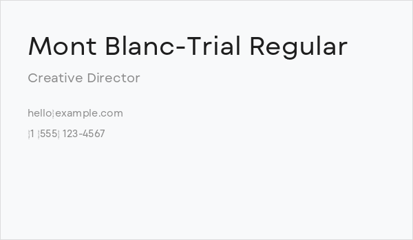 Mont Blanc-Trial Regular Business Card