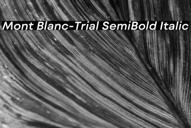 Mont Blanc-Trial SemiBold Italic Font examples