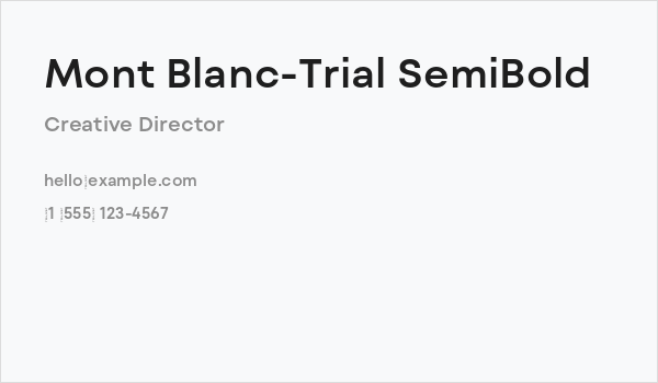 Mont Blanc-Trial SemiBold Business Card