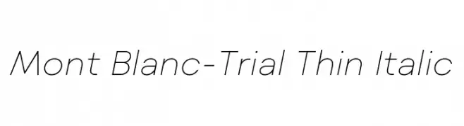 Mont Blanc-Trial Thin Italic  les polices de caractères gratuit tlcharger