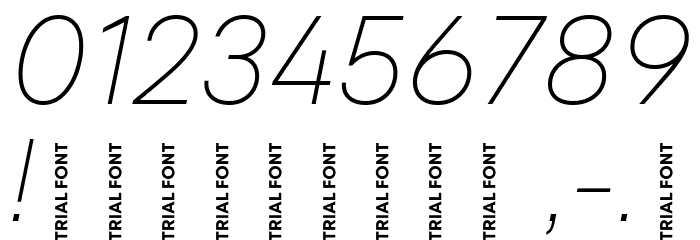 Mont Blanc-Trial Thin Italic Font OTHER CHARS
