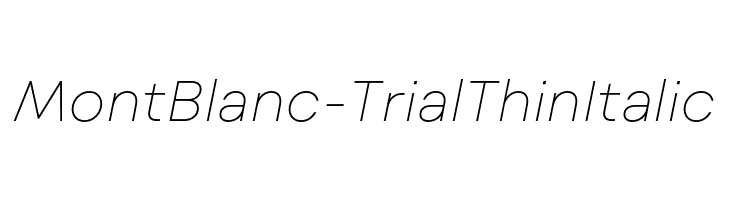 Mont Blanc-Trial Thin Italic  font caratteri gratis