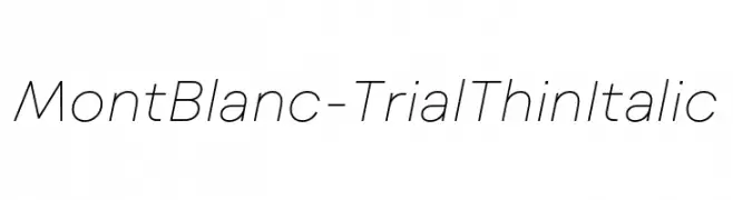 Mont Blanc-Trial Thin Italic  Скачать бесплатные шрифты
