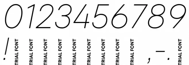 Mont Blanc-Trial Thin Italic Font OTHER CHARS