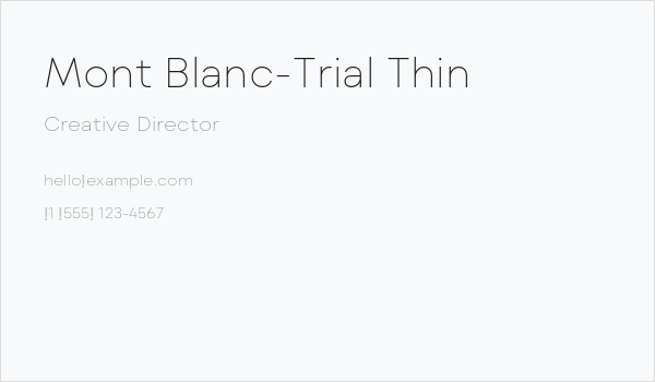 Mont Blanc-Trial Thin Business Card