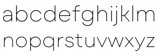Mont Blanc-Trial Thin Font LOWERCASE