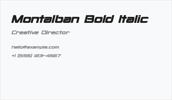 Montalban Bold Italic Business Card