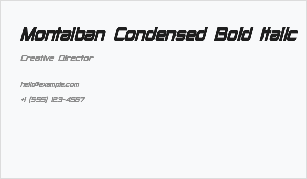Montalban Condensed Bold Italic Business Card