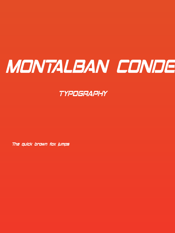 Montalban Condensed Italic Poster