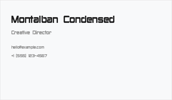 Montalban Condensed Business Card