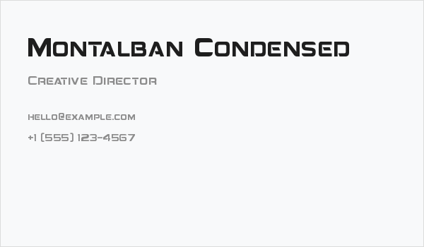 Montalban Condensed Business Card
