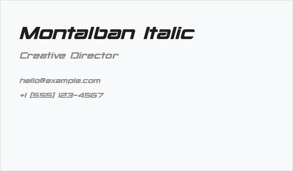 Montalban Italic Business Card