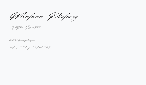 Montana Pictures Business Card