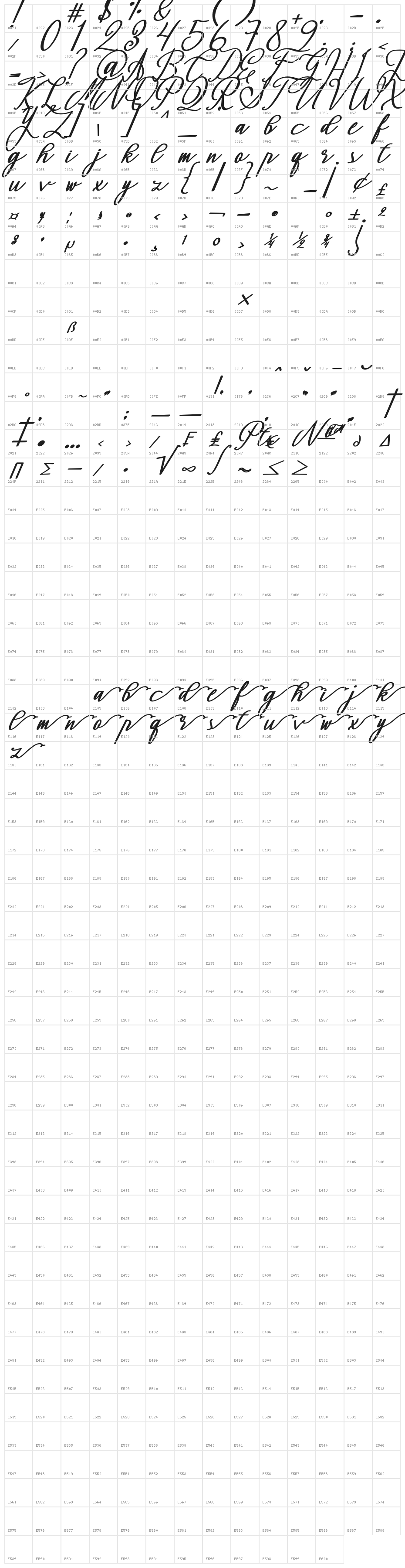 Montapallier (BOLD ITALIC) Bold Italic Character Map