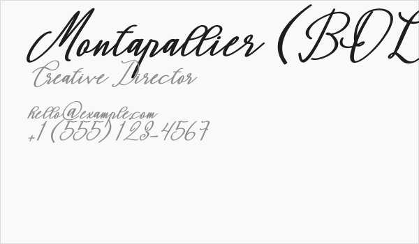 Montapallier (BOLD ITALIC) Bold Italic Business Card