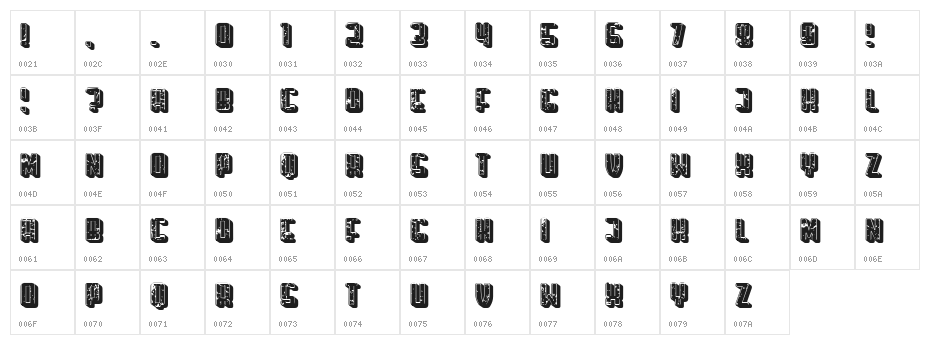 Montblanc Regular Character Map