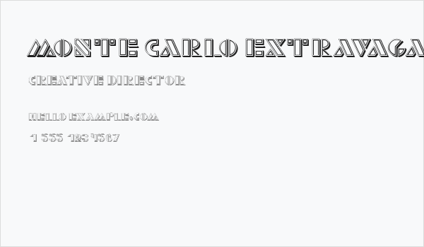 Monte Carlo Extravagant Regular Business Card