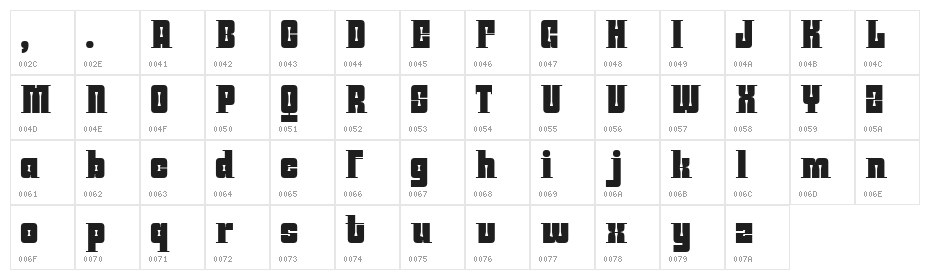 Monteba DEMO Regular Character Map