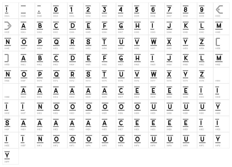 Montecarlito Character Map