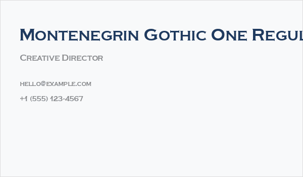 Montenegrin Gothic One Regular Business Card