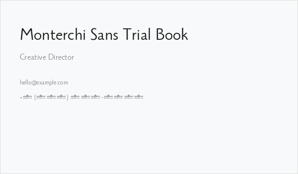 Monterchi Sans Trial Book Business Card
