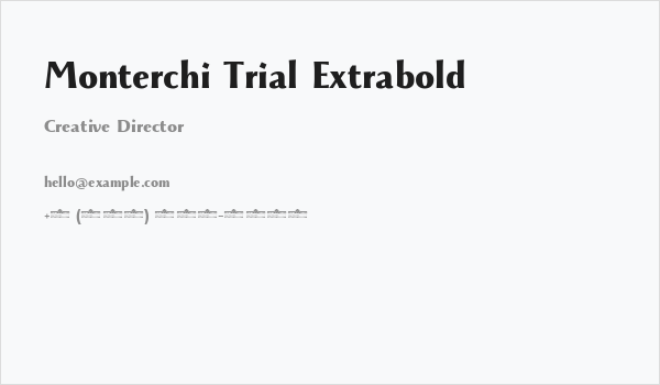 Monterchi Trial Extrabold Business Card