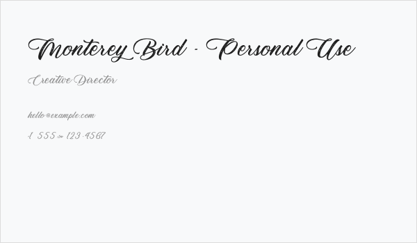 Monterey Bird - Personal Use Business Card