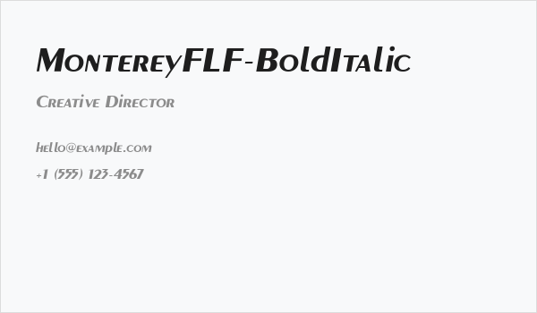 MontereyFLF-BoldItalic Business Card