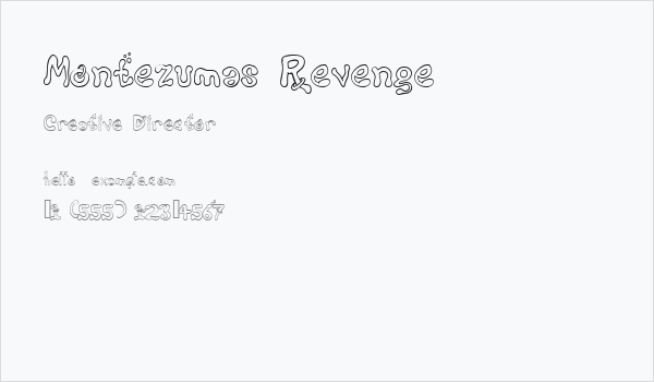Montezumas Revenge Business Card
