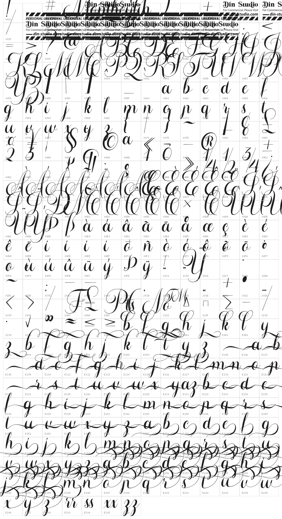 Montheylin Personal Use Character Map