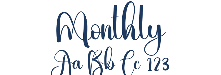 Monthly Font Preview