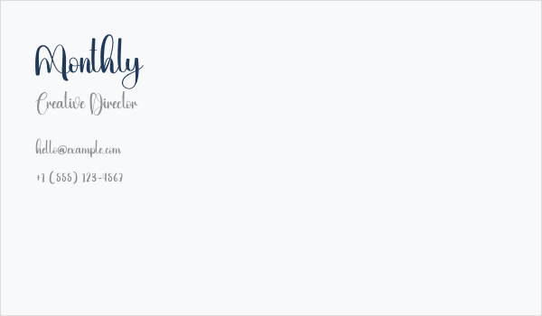 Monthly Business Card