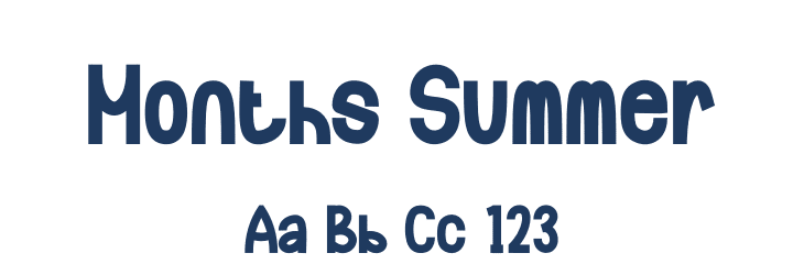 Months Summer Font Preview